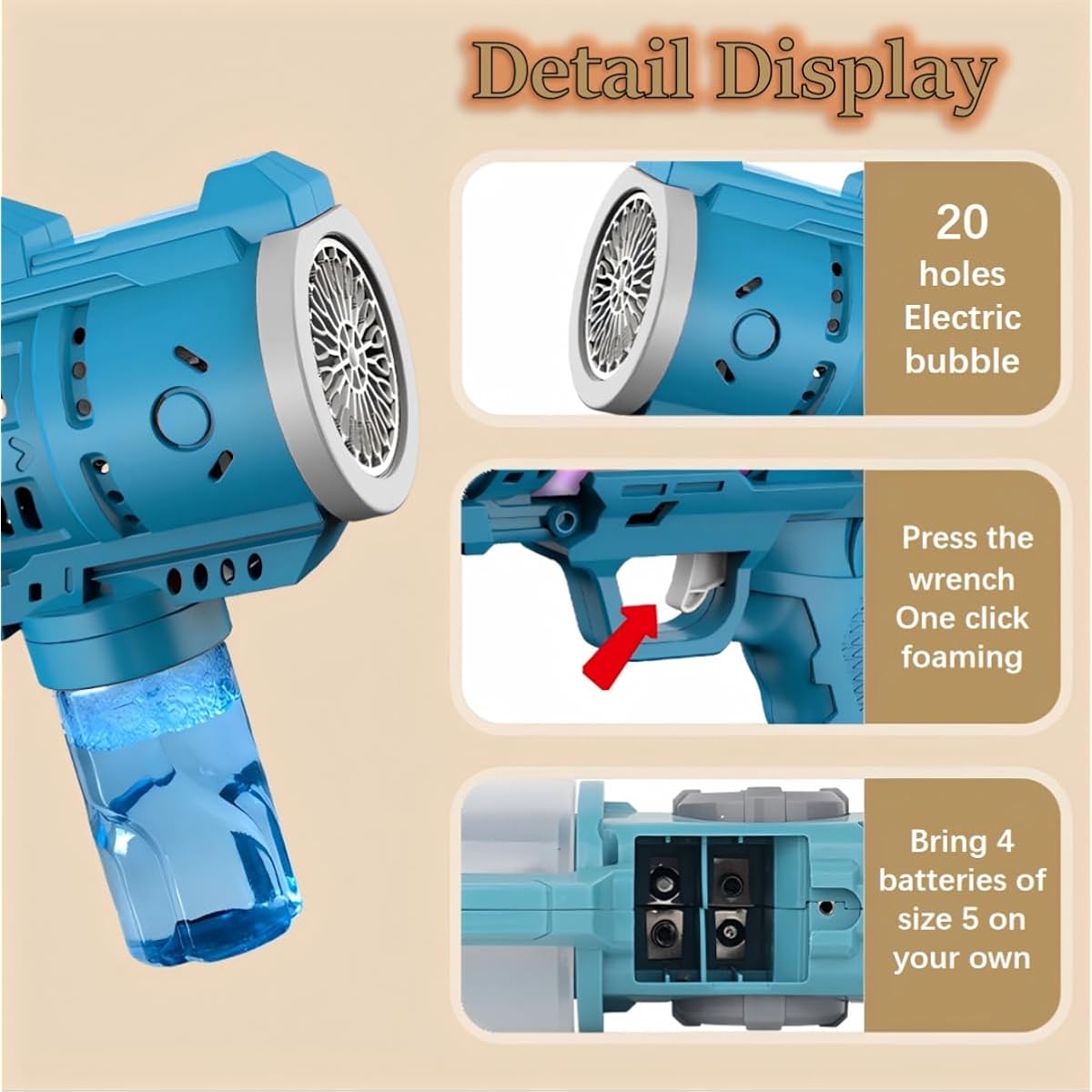 High-Output Automatic Light-Up Bubble Gun image 2