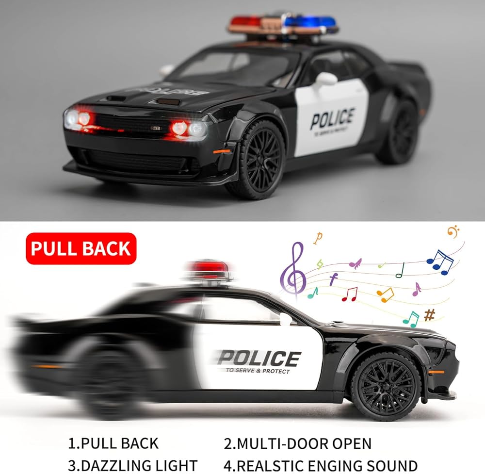 Dodge Charger SRT Hellcat Police Interceptor 1:24 Diecast Toy Car product image 3