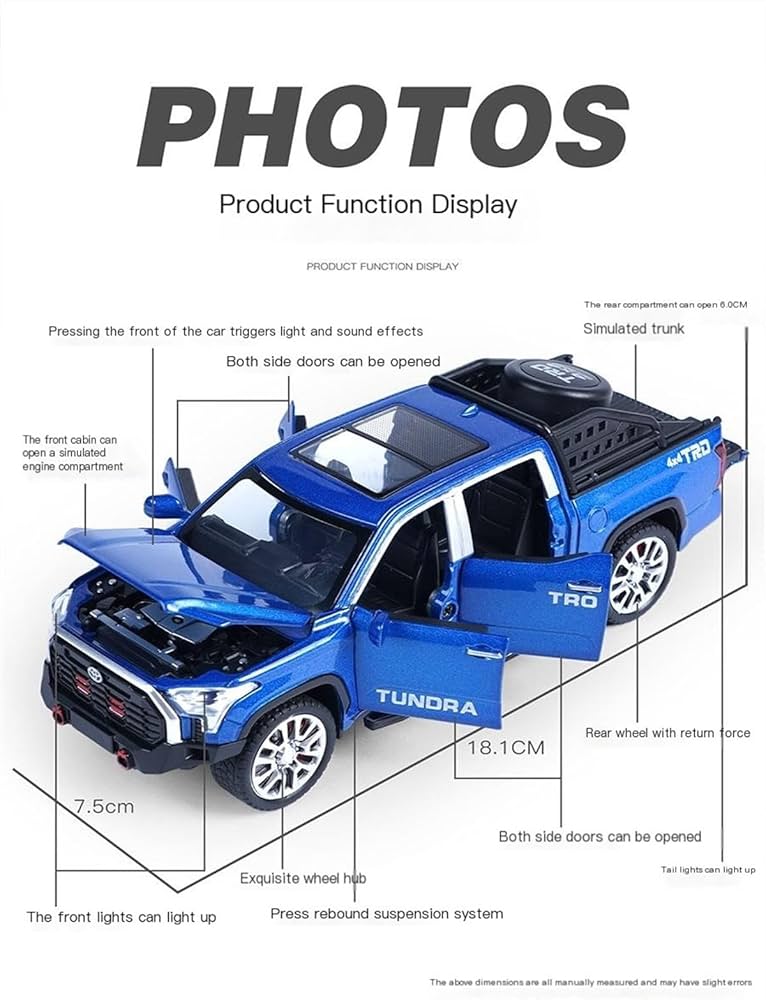 Toyota Tundra TRD Pro 4x4 1:24 Diecast Toy Truck product image 9