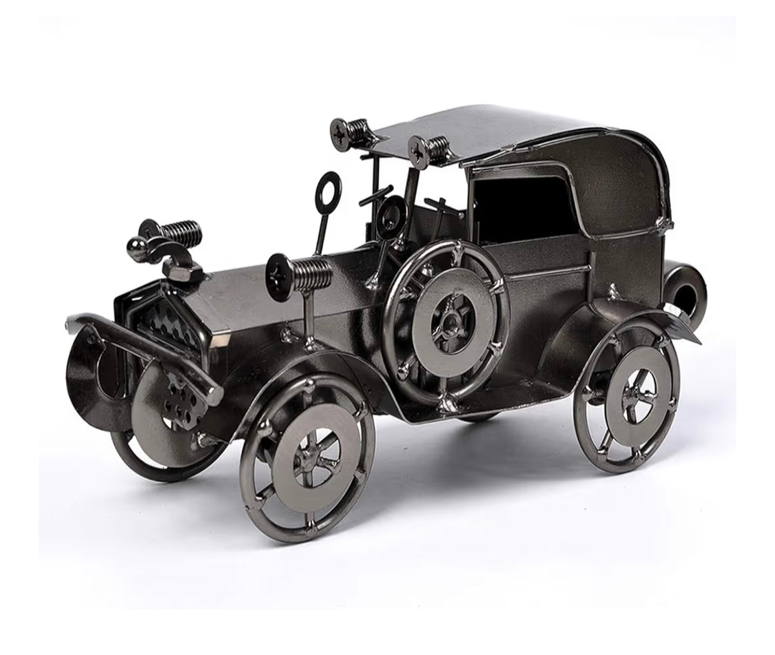 Handcrafted Antique Metal Vehicle image 1