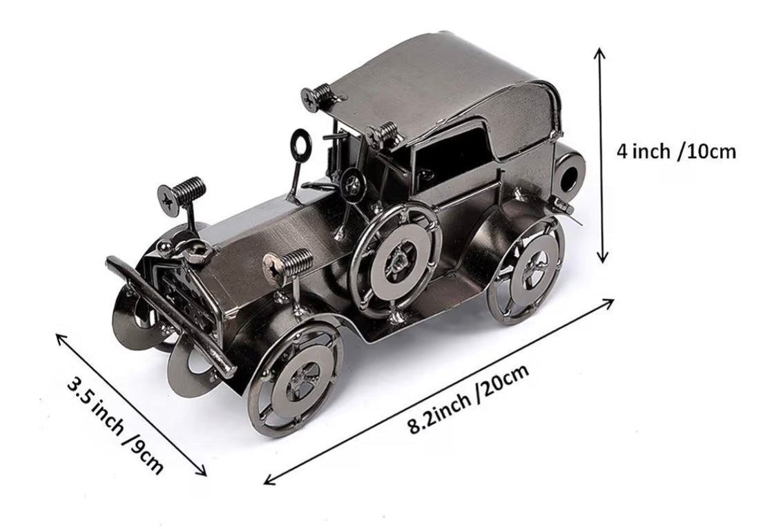 Handcrafted Antique Metal Vehicle image 3