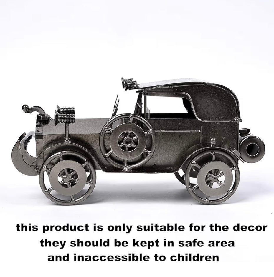 Handcrafted Antique Metal Vehicle image 5