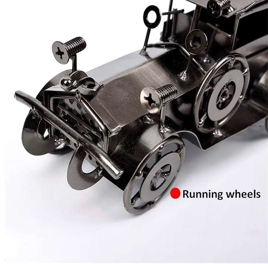 Handcrafted Antique Metal Vehicle image 6