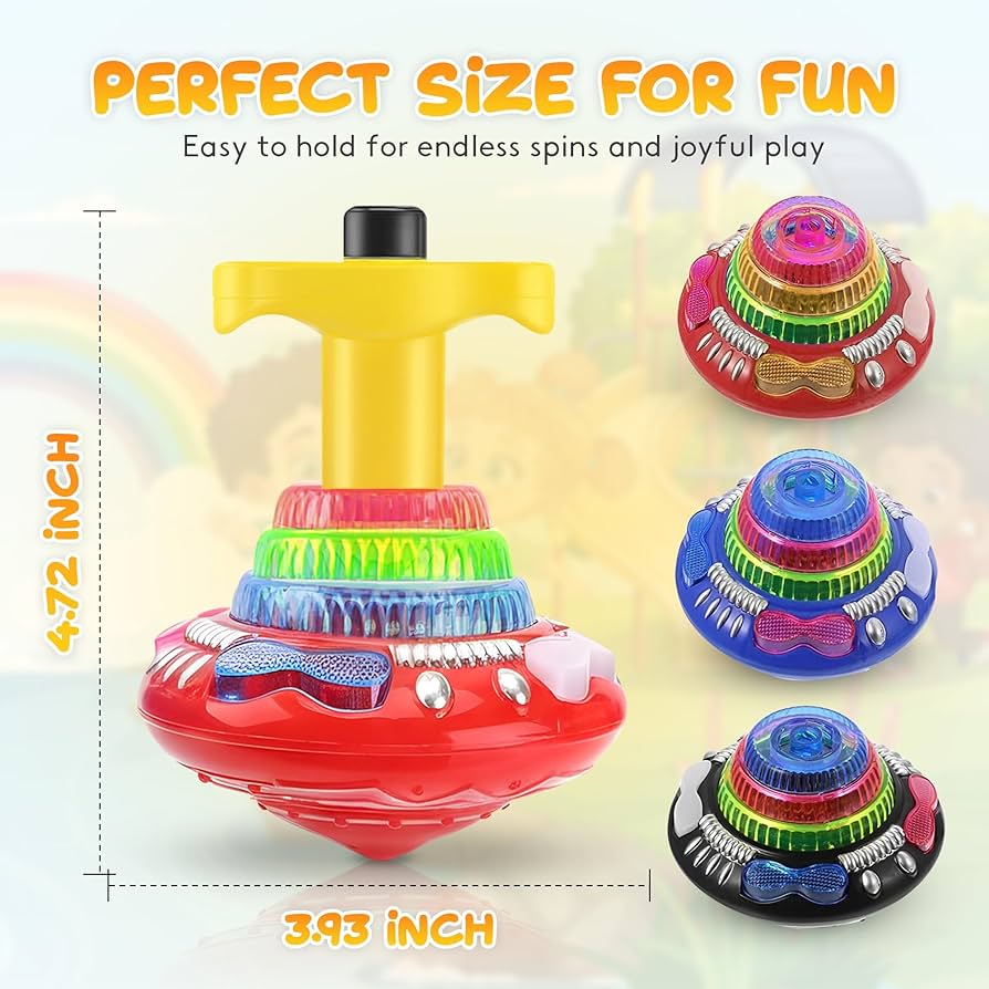 Musical Light-Up Spinning Tops image 2