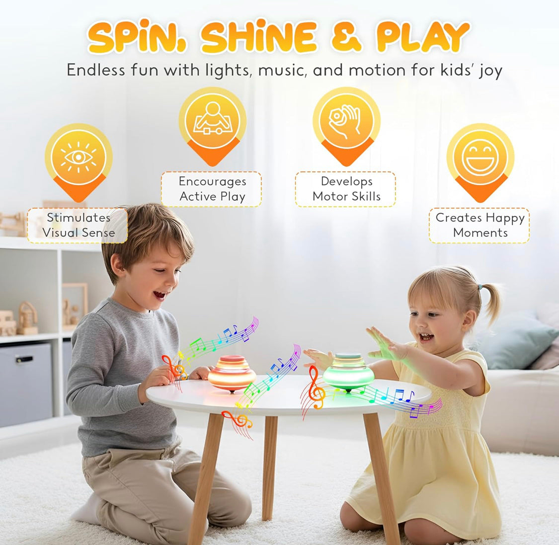 Musical Light-Up Spinning Tops image 5