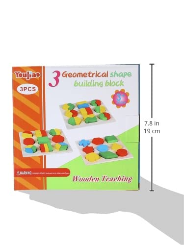3-Piece Wooden Geometric Building Blocks product image 2