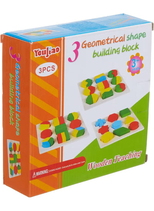 3-Piece Wooden Geometric Building Blocks product image 1