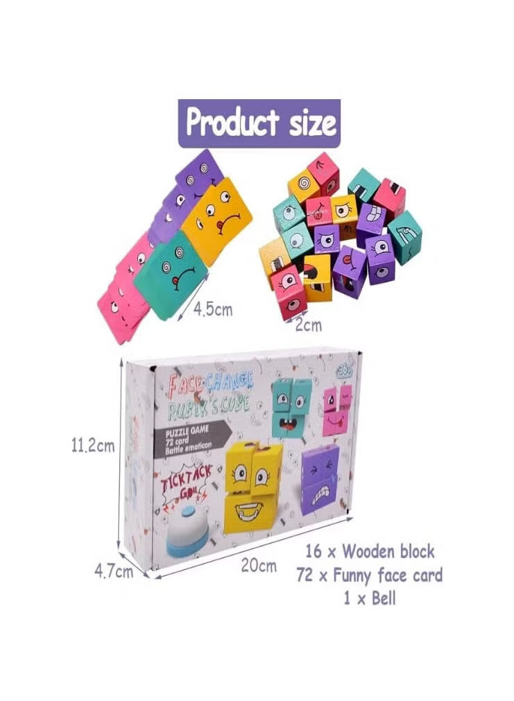 Wooden Face-Changing Expression Blocks