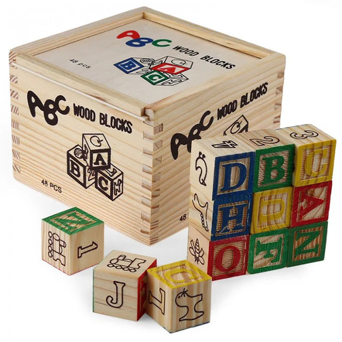 ABC Wooden Blocks Large 48 pcs