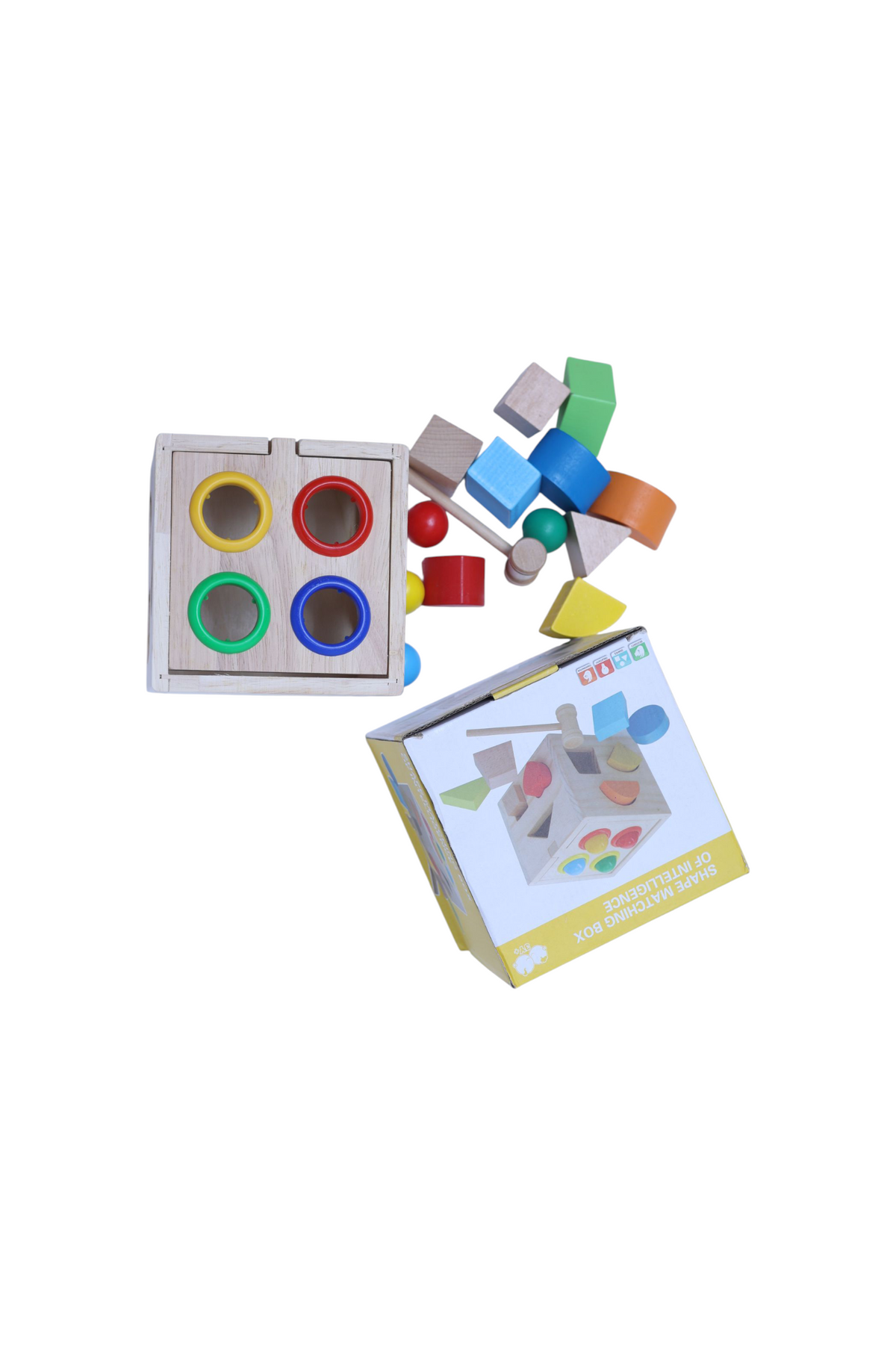 Wooden Colorful Impact Shape Sorter & Pounding Bench product image 1