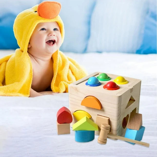 Wooden Colorful Impact Shape Sorter & Pounding Bench product image 3