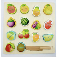 Wooden Fruit & Vegetable Magnetic Cutting Blocks Set with Wooden Knife product image 1