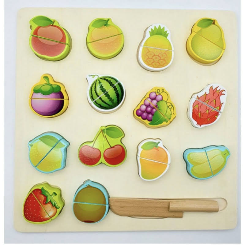 Wooden Fruit & Vegetable Magnetic Cutting Blocks Set with Wooden Knife product image 1