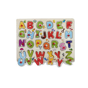 Wooden Capital Alphabet Puzzle Board with Knobs