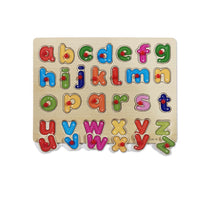 Wooden Lowercase Alphabet Puzzle Board with Small Knobs product image 1