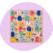 Wooden 3D Alphabet Letter Puzzle Board with Matching Illustrations product image 3