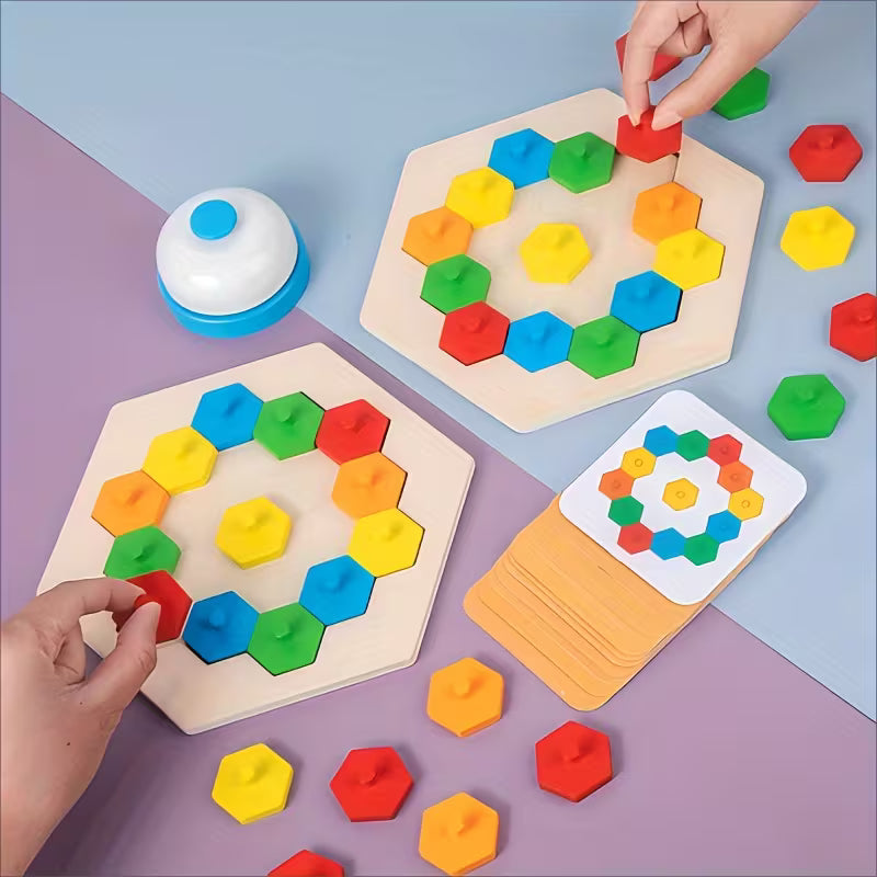 Wooden Honeycomb Sorting & Stacking Game product image 3