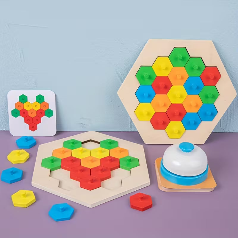 Wooden Honeycomb Sorting & Stacking Game product image 5