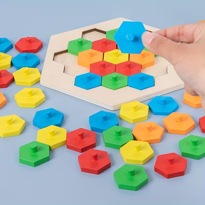 Wooden Honeycomb Sorting & Stacking Game product image 8