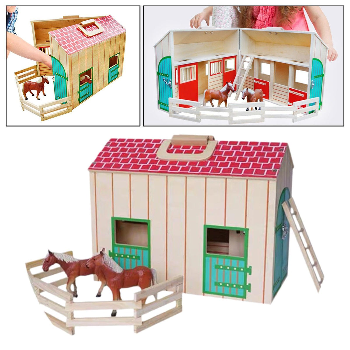 Wooden Stable Farm Playset product image 3