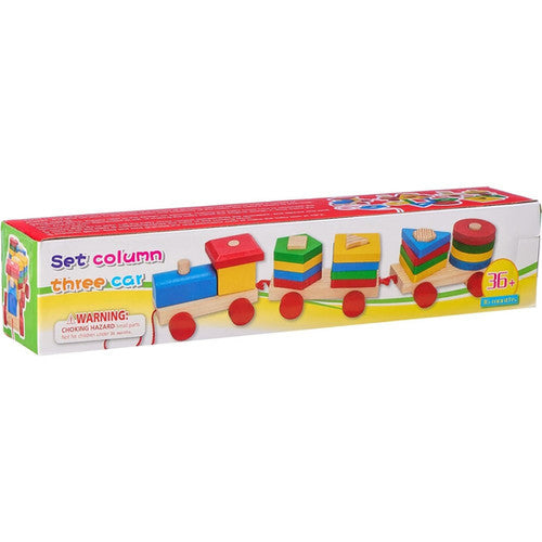 Wooden Shape Sorting & Stacking Block Train product image 1