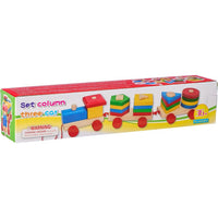 Wooden Shape Sorting & Stacking Block Train product image 1