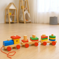 Wooden Shape Sorting & Stacking Block Train product image 4