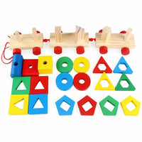 Wooden Shape Sorting & Stacking Block Train product image 5
