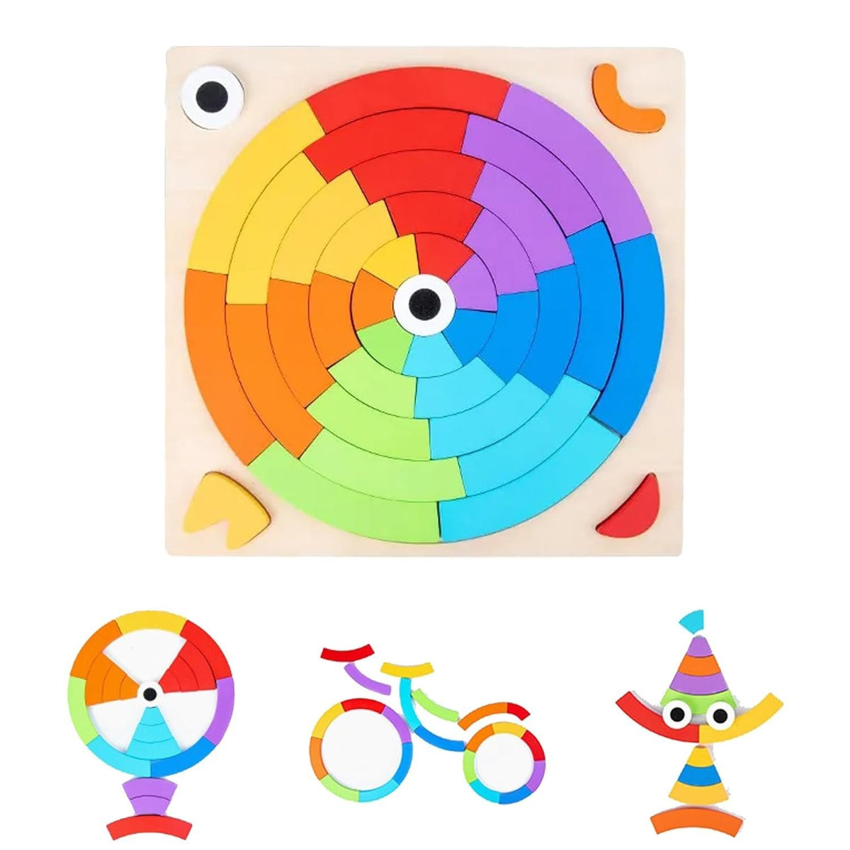 Wooden Rainbow Puzzle with 15 Reference Cards product image 4