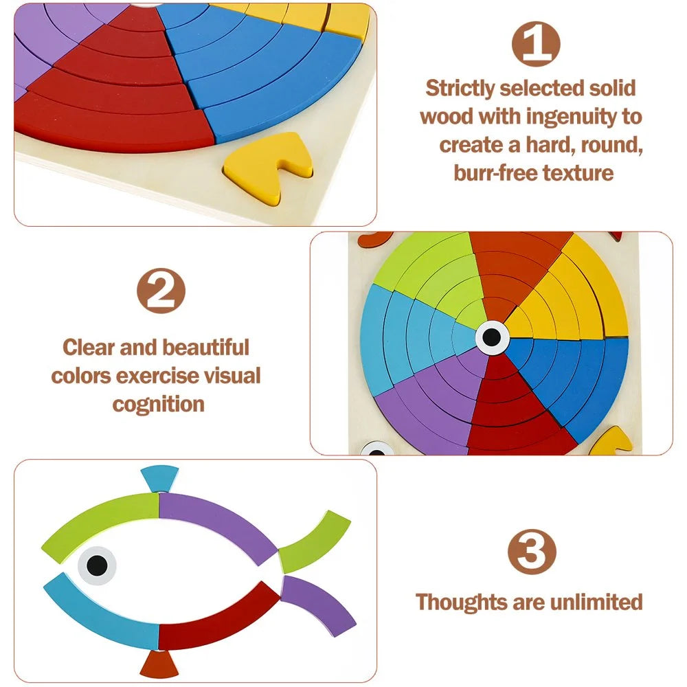 Wooden Rainbow Puzzle with 15 Reference Cards product image 5