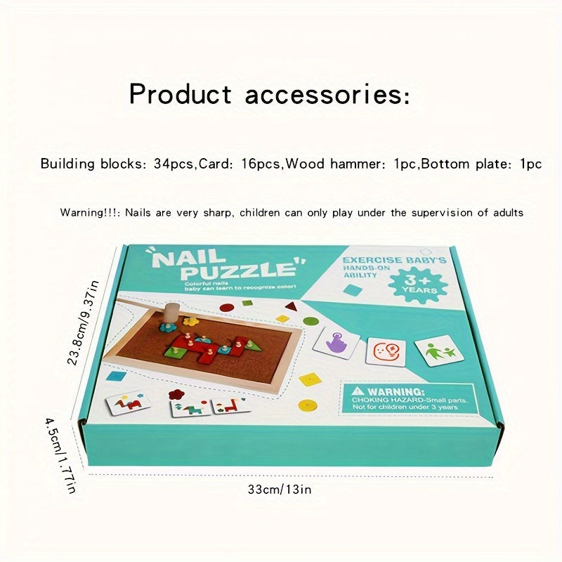 Wooden Geometric Nail Puzzle product image 2