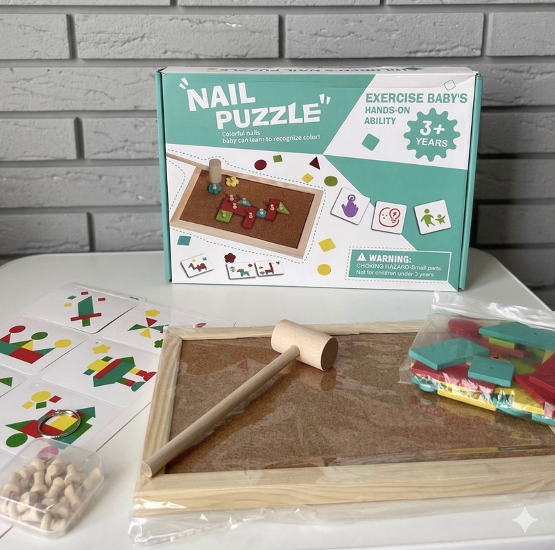 Wooden Geometric Nail Puzzle product image 1