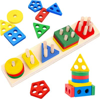 Wooden 5-Shape Geometric Sorter & Stacker product image 3