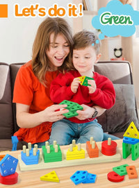 Wooden 5-Shape Geometric Sorter & Stacker product image 8