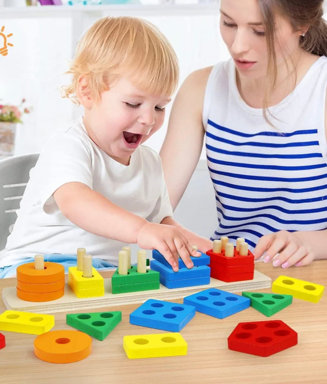 Wooden 5-Shape Geometric Sorter & Stacker product image 6