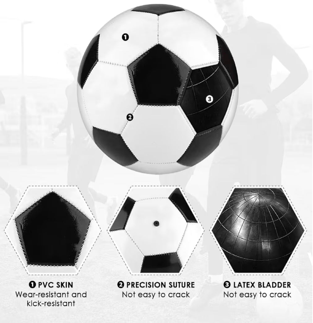 Classic Black & White Official Size 5 Soccer Ball image 4