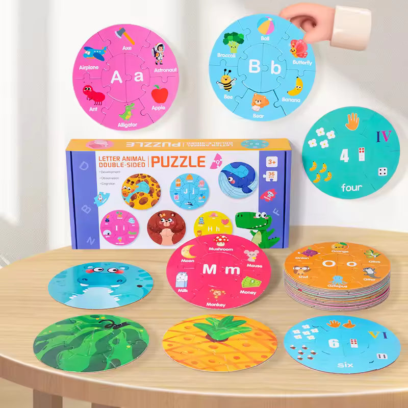 Wooden Letter & Animal Double-sided Puzzle product image 6