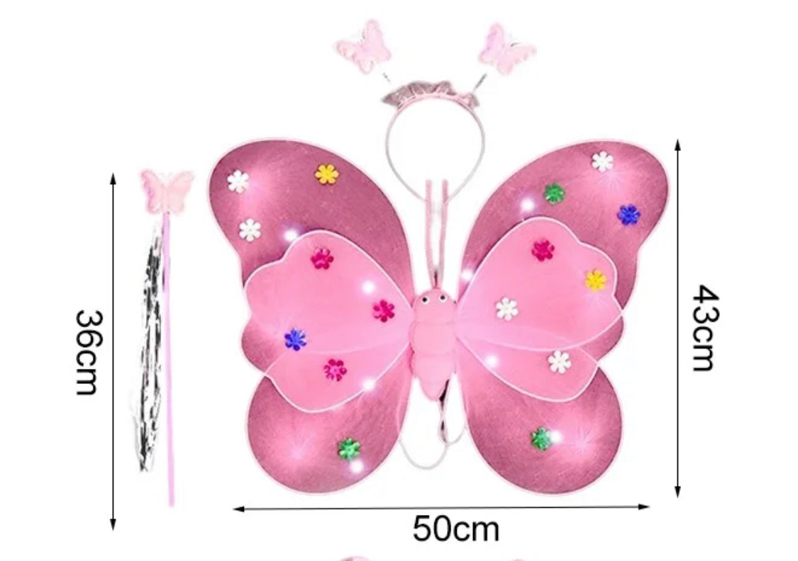 LED Light-Up Butterfly Costume 4 piece set image 3