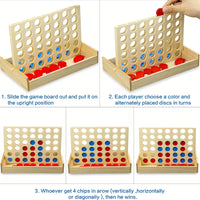 Wooden 4-in-a-Row Strategy Game product image 3