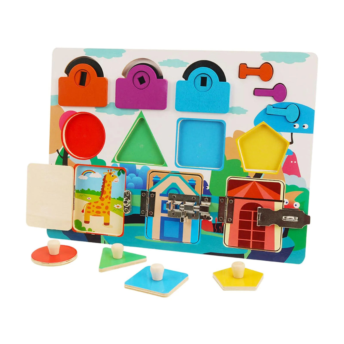 Wooden Shape & Latch Busy Board product image 1