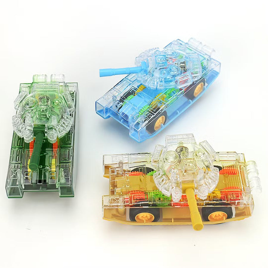 Transparent LED Gear Inertia Toy Tank! 1:24
