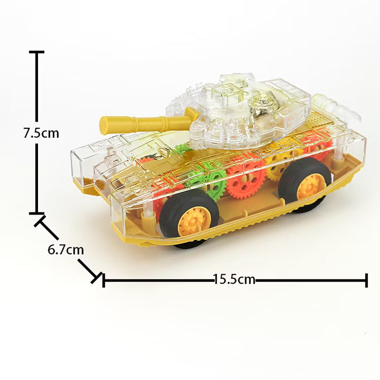 Transparent LED Gear Inertia Toy Tank! 1:24 image 2
