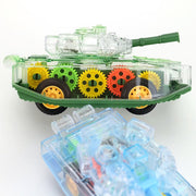 Transparent LED Gear Inertia Toy Tank! 1:24 image 3