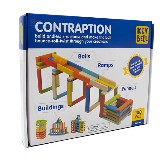 Contraption Wooden Building Blocks & Ball Run Set product image 1