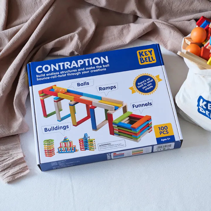 Contraption Wooden Building Blocks & Ball Run Set product image 2