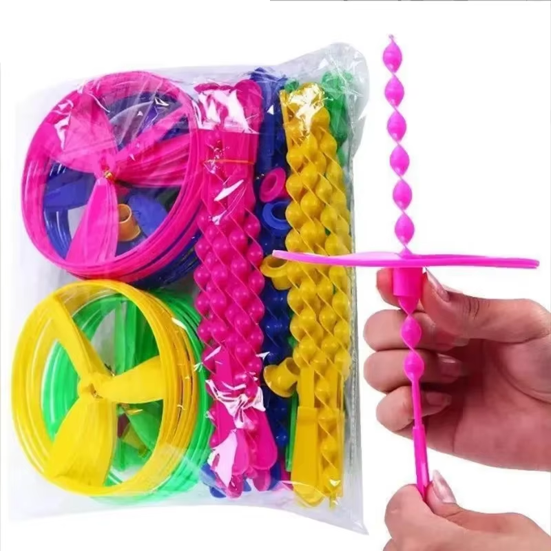 Colourful Bamboo Dragonfly Push Flying Toy
