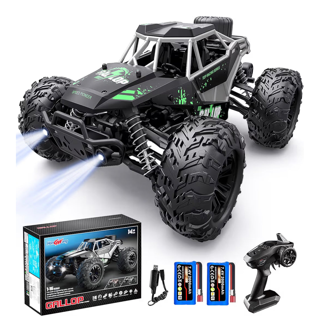 All-Terrain High-Speed RC Truck 1:16 Die-Cast Model