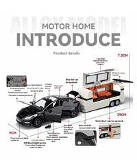 Tesla Model 3 with Trailer RV Model Set 1:24 Die-Cast Model image 8