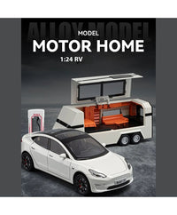 Tesla Model 3 with Trailer RV Model Set 1:24 Die-Cast Model image 10