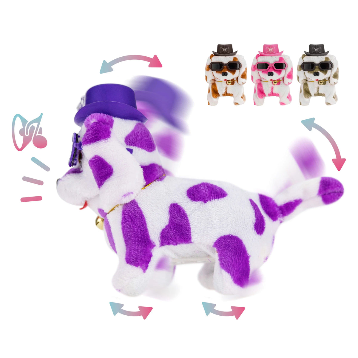 Electronic Animated Plush Toy – Choose Your Style - Purple Spotted Dog image 4